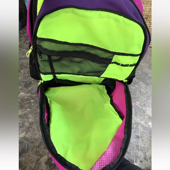 ADIDAS EXCEL V BACKPACK Flash Pink Rich Purple Solar Yellow Tech Friendly 18” - Picture 15 of 16